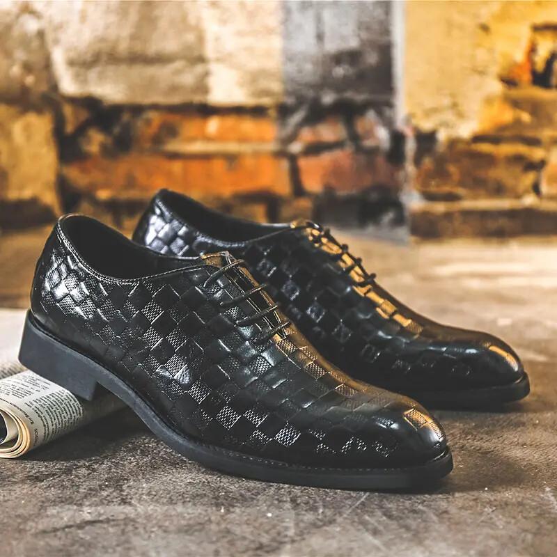 38-46 American Style Men Lace Up Formal Dress Business Faux Leather Shoes Casual