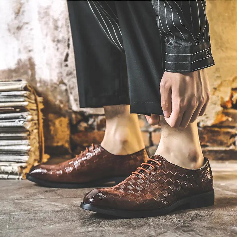 38-46 American Style Men Lace Up Formal Dress Business Faux Leather Shoes Casual