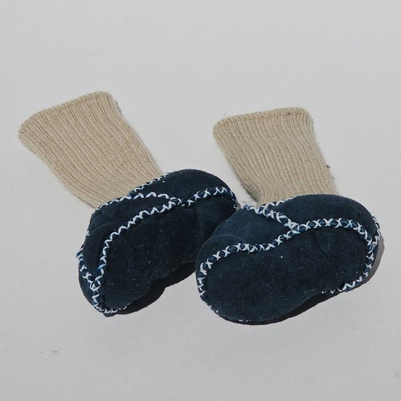 6-12mo Soft Soled Booties For Learning To Walk Stand Toddler Infant Blue Shoes
