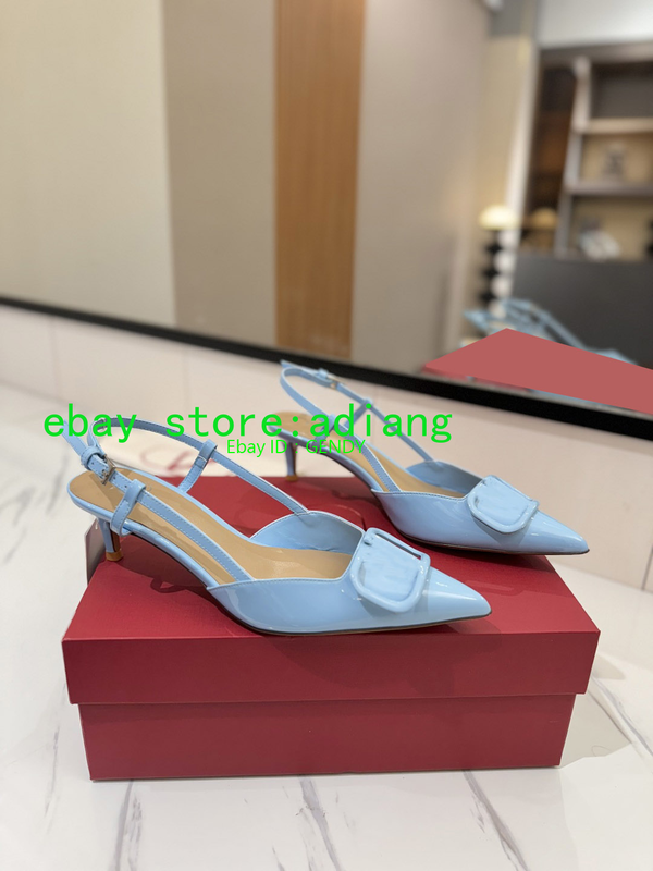 8cm& 4.5cm Stiletto Grace Women Patent Leather Beauty Sandal Shoes Point Toe