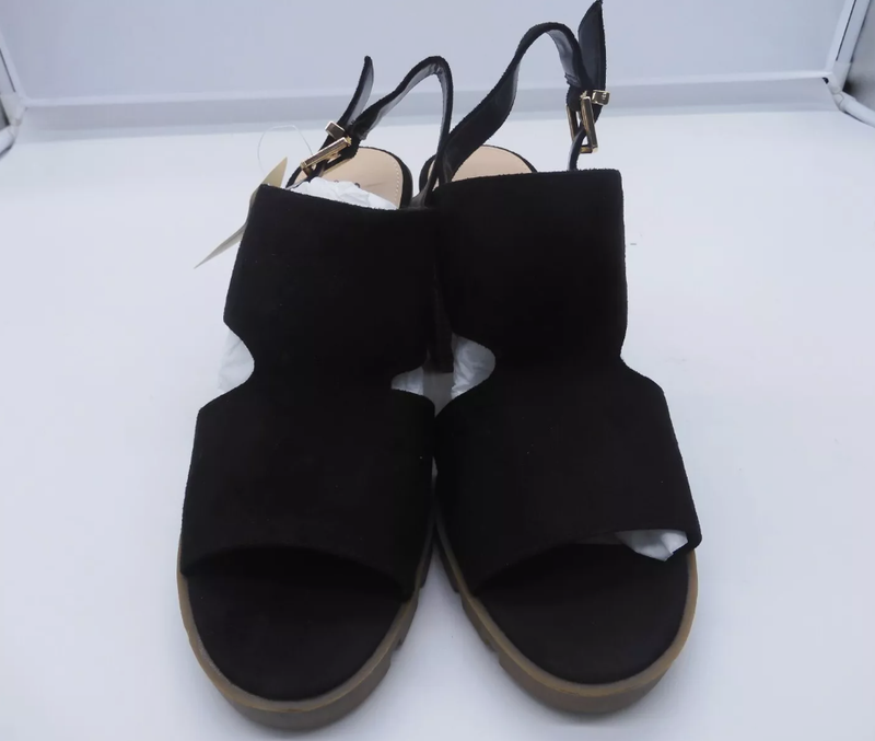 A.n.a. Daly Faux Suede Chunky Heels Sandals - Black Or Brown - Many Sizes