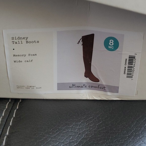 A New Day Cognac Brown Ultimate Comfort Faux Suede Over The Knee Boot Size 7.5W