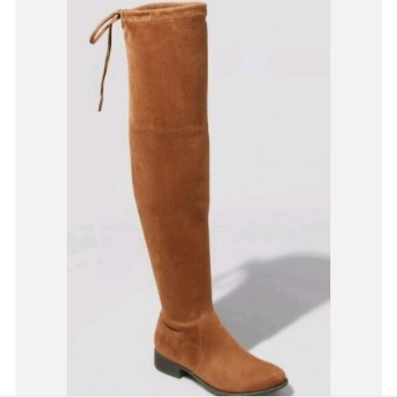 A New Day Cognac Brown Ultimate Comfort Faux Suede Over The Knee Boot Size 7.5W