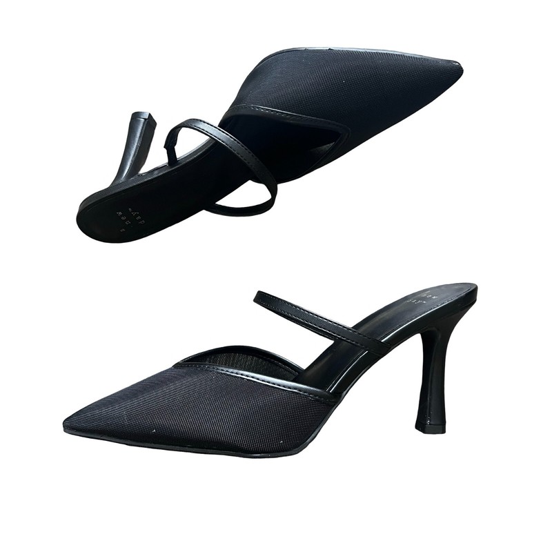 A NEW DAY Sonia Mesh Mule Heels Memory Foam Black