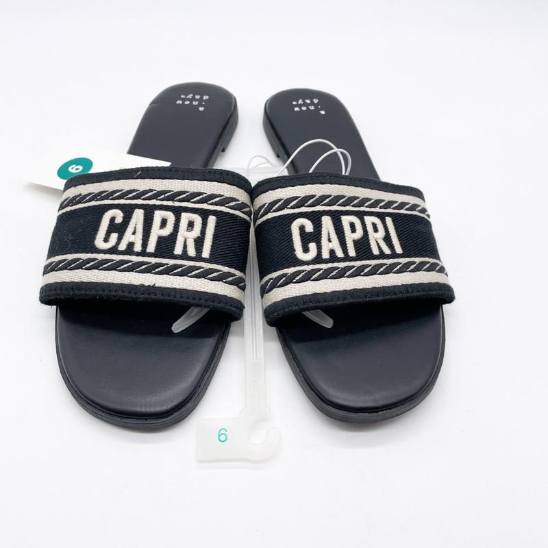 A New Day Women's Capri Nat Slip On Slide Sandals Black Size 9