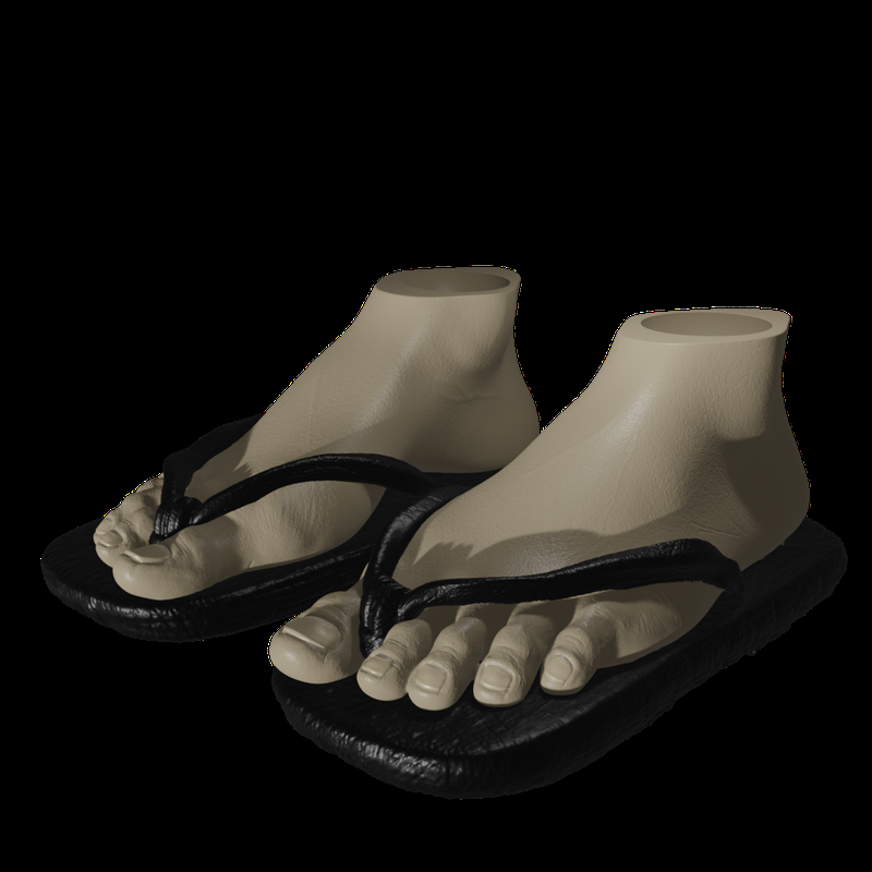 Action Figure Sandals: Geta (Japanese Style)