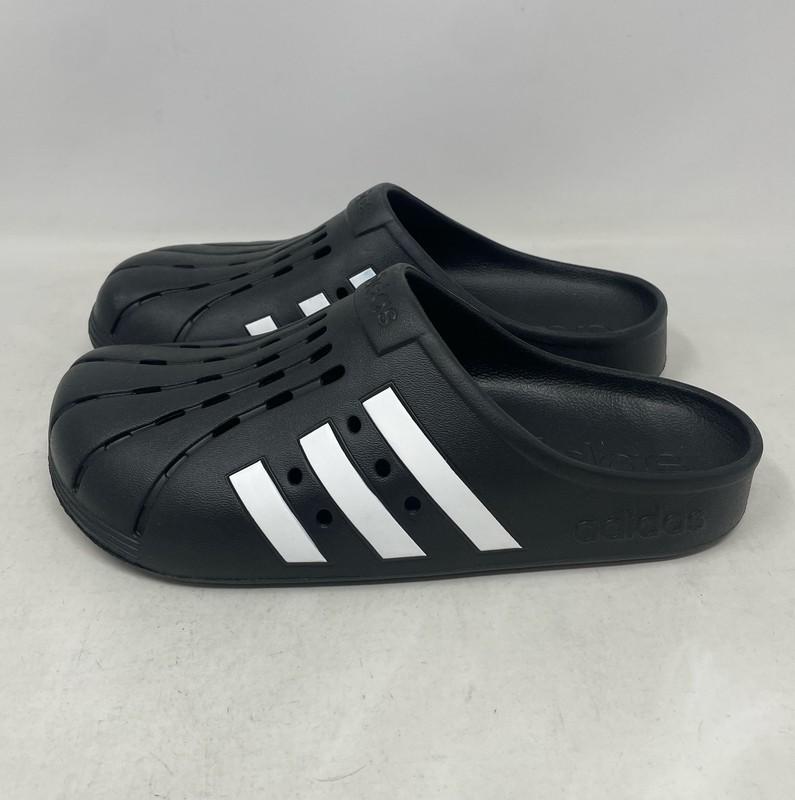 Adidas Adilette Clogs Men's Swim Slides - Core Black/Cloud White/Core Black 10