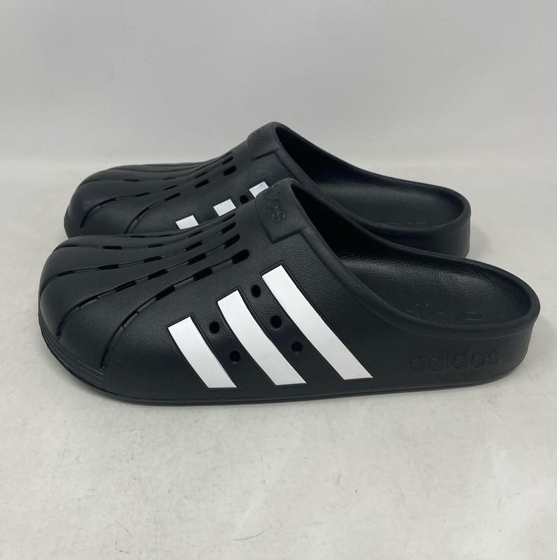 Adidas Adilette Clogs Men's Swim Slides - Core Black/Cloud White/Core Black 10