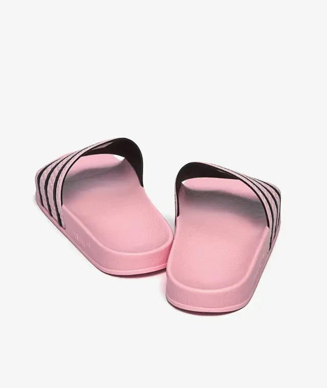 Adidas Adilette HP6511 Sandals Women's Pink Black Stripe Open Toe Slip On Slides