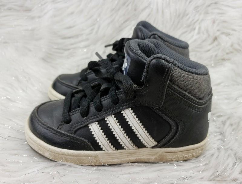 ADIDAS Black White Hi Top Athletic Sneakers Toddler Kids Size 8K