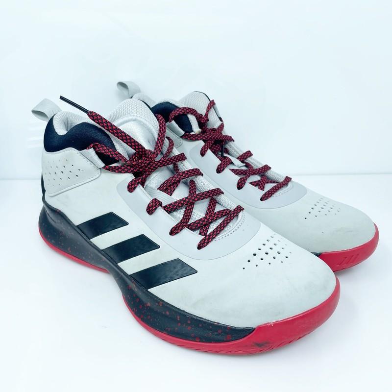 Adidas Boys Cross Em Up 5 FW8980 Gray Basketball Shoes Sneakers Size 6