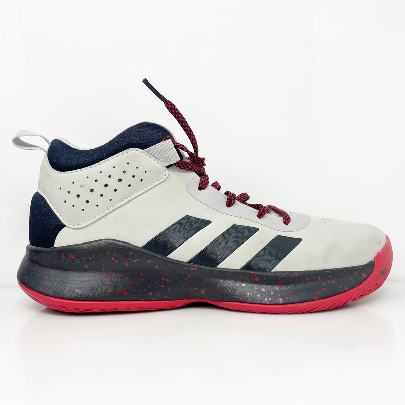 Adidas Boys Cross Em Up 5 FW8980 Gray Basketball Shoes Sneakers Size 6