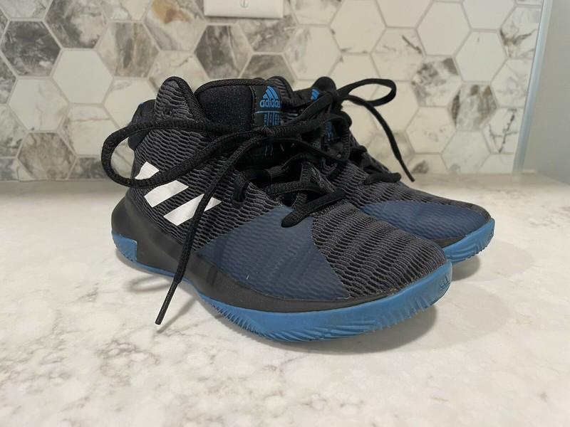 Adidas Boys’ Ortholite Basketball Shoes Sneakers Black Blue Size 12 Youth