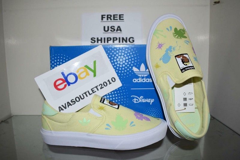 Adidas Disney Court Rallye Slip-On Shoes H02653 The Princess And The Frog NIB