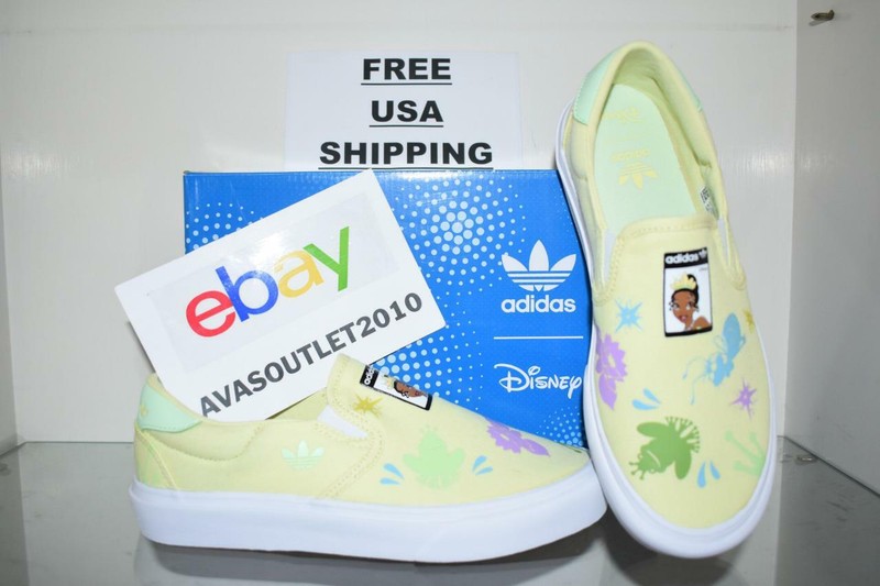 Adidas Disney Court Rallye Slip-On Shoes H02653 The Princess And The Frog NIB