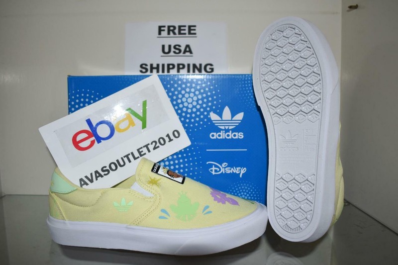 adidas Disney Court Rallye Slip-On Shoes H02653 The Princess and the Frog NIB