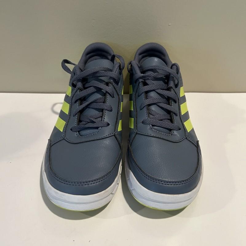 Adidas EVA 791005 Boys Gray Yellow Stripe Sport Sneakers Size 6