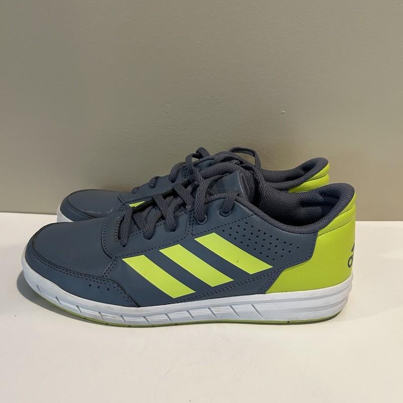 Adidas EVA 791005 Boys Gray Yellow Stripe Sport Sneakers Size 6