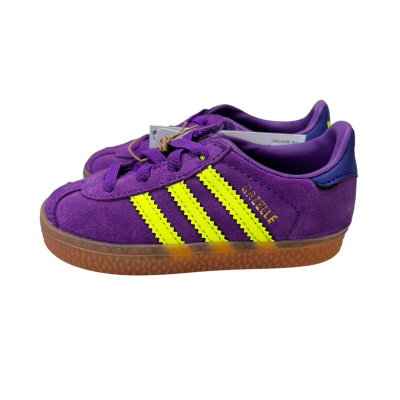 Adidas Gazelle CF EL I Active Purple Solar Yellow Shoes JP7136 Toddler Sz 5-10K