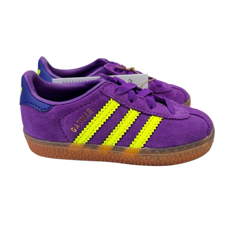 Adidas Gazelle CF EL I Active Purple Solar Yellow Shoes JP7136 Toddler Sz 5-10K