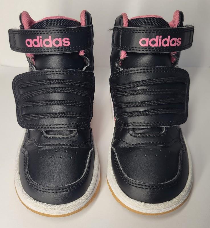 Adidas Hoops Mid 3.0 Sneaker Kids Size 7K Toddler Black & Pink