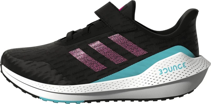 Adidas KIDS EQ21 Run Black Pulse Aqua Running Athletic Shoes - Size 13 K