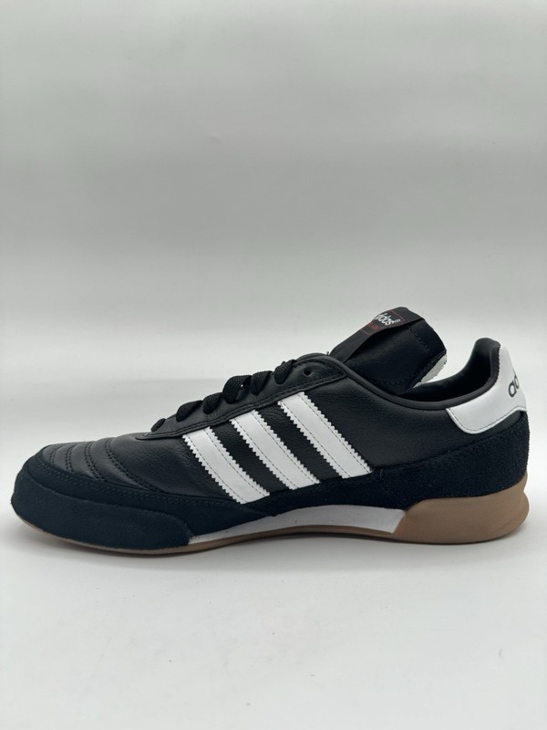 Adidas Men's Mundial Goal Leather Indoor Soccer Suede Black White 019310