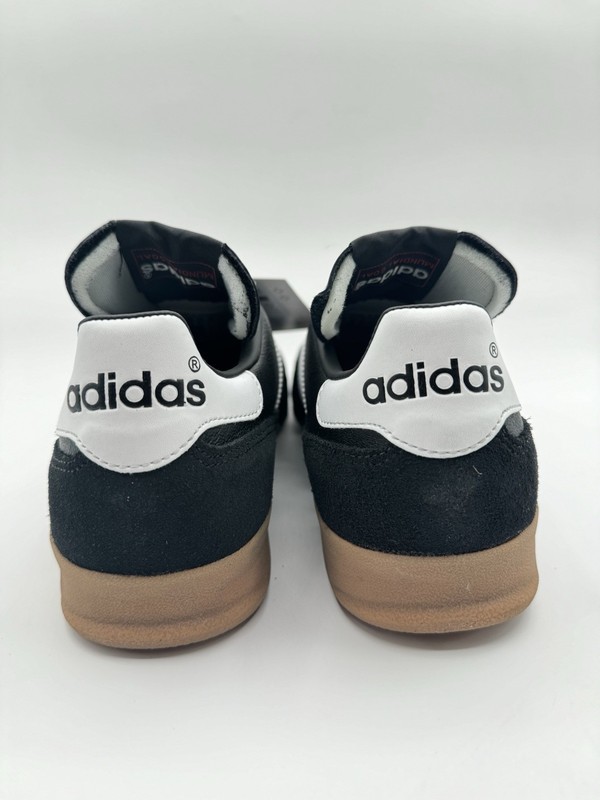 Adidas Men's Mundial Goal Leather Indoor Soccer Suede Black White 019310