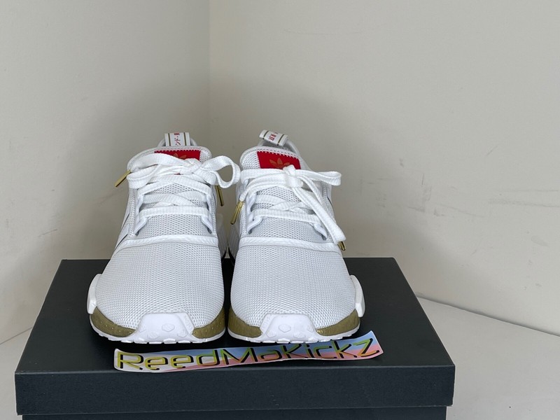 Adidas NMD R1 Tokyo White Gold Red Kids Youth Junior Sizes FY6628