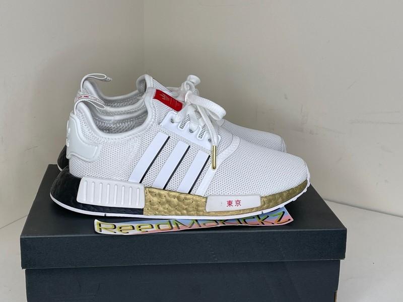 Adidas NMD R1 Tokyo White Gold Red Kids Youth Junior Sizes FY6628