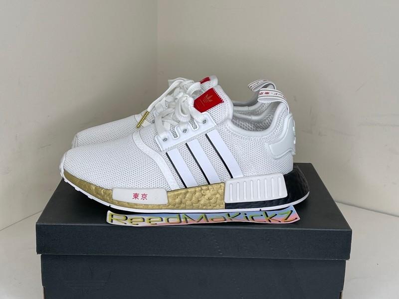 Adidas NMD R1 Tokyo White Gold Red Kids Youth Junior Sizes FY6628