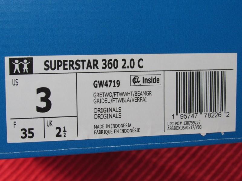 Adidas Originals Superstar 360 Twist Slip-On Sneaker Kids Size 3 Gray/Multi