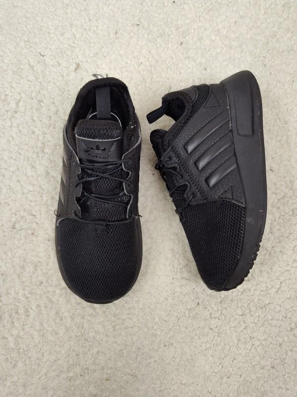 Adidas Ortholite Boys Sneakers 9.5 Black Fabric Lace Up Athletic Fitted Shoes