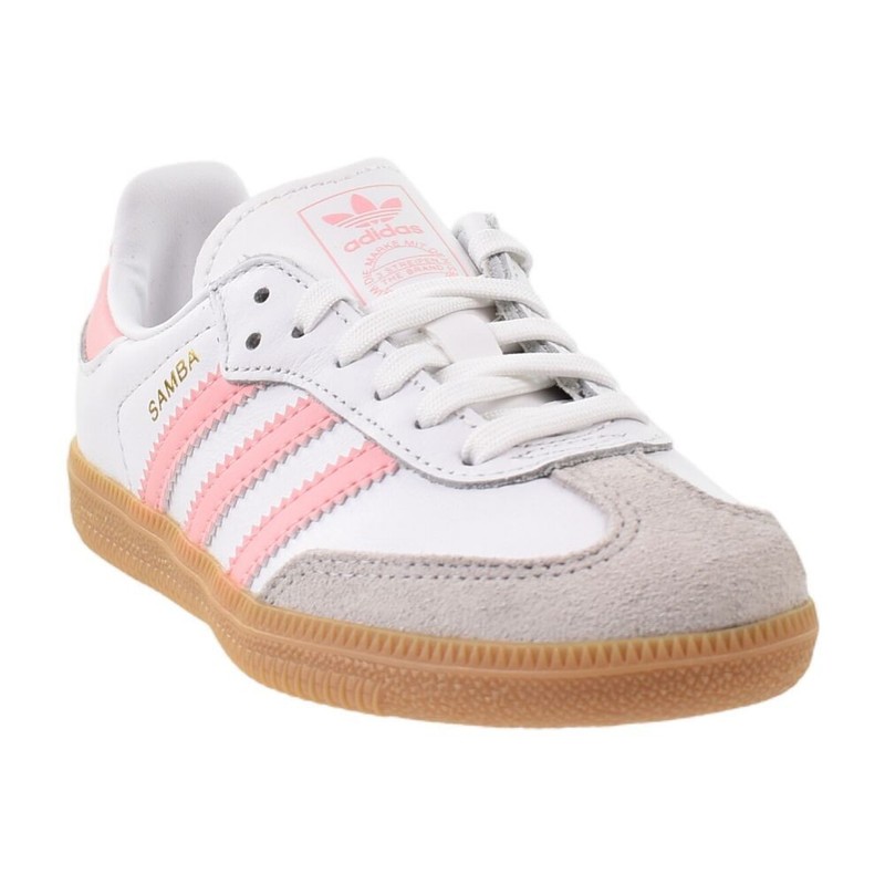 Adidas Samba OG Little Kids' Shoes Cloud White/Semi Pink Spark Jp5484