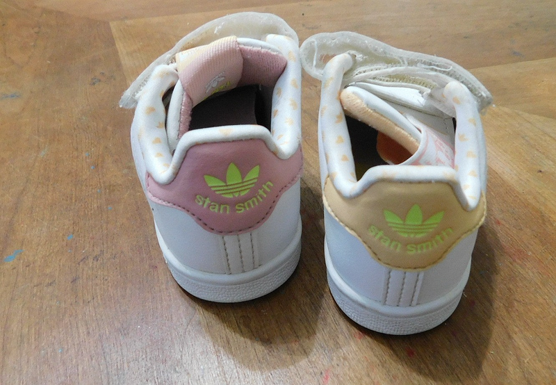 Adidas Stan Smith White/pink/orange Infant/Toddler Shoes Size 6K Double Straps