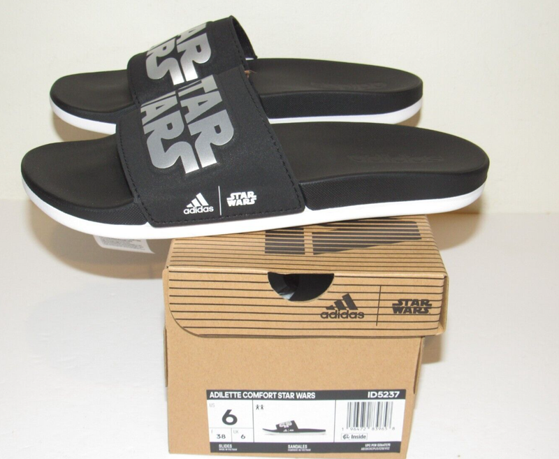 Adidas Star Wars Adilette Comfort Big Kids Size 6 Boys Slides Sandals Black NIB