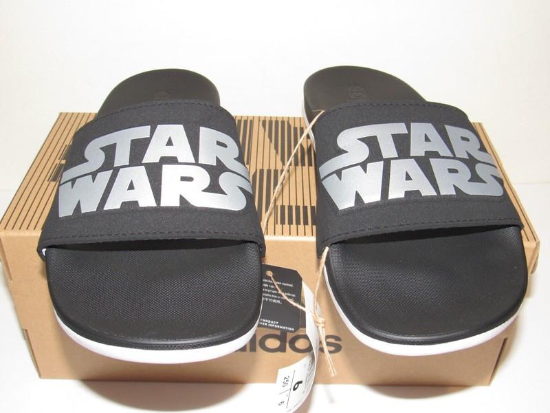 Adidas Star Wars Adilette Comfort Big Kids Size 6 Boys Slides Sandals Black NIB