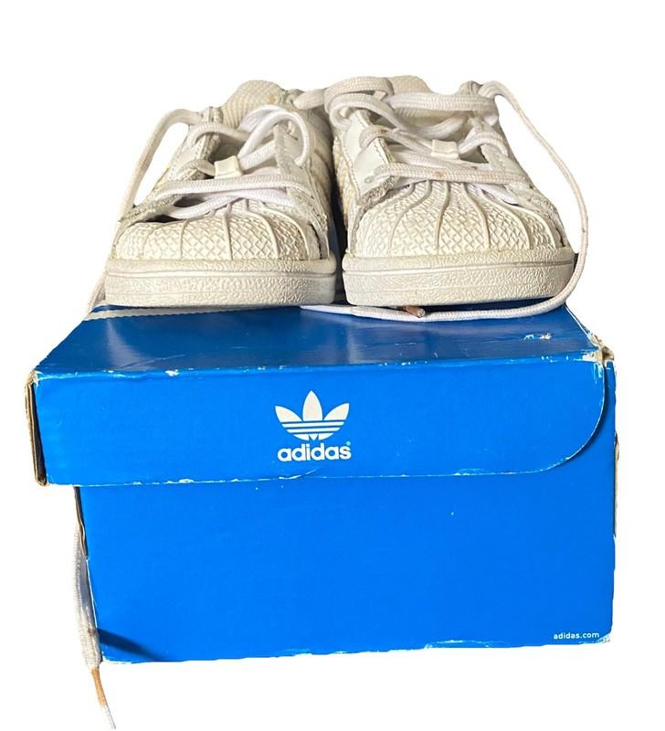 Adidas Superstar All White Toddler US 4K Shoes Sneakers Baby's First
