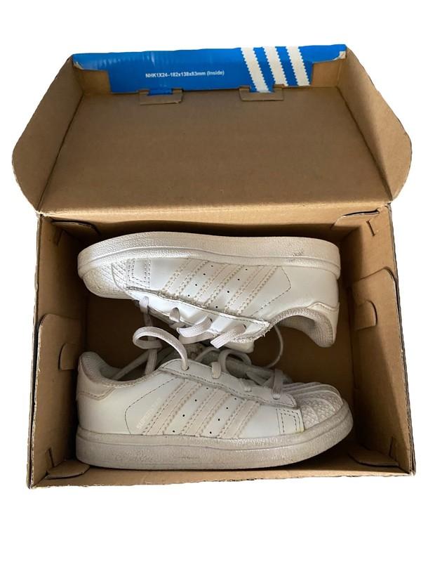 Adidas Superstar All White Toddler US 4K Shoes Sneakers Baby's First