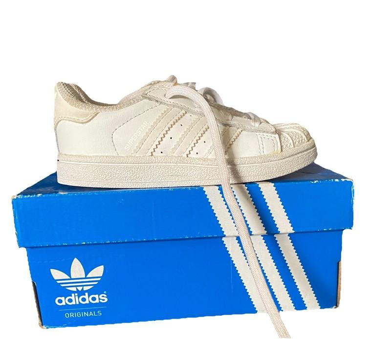Adidas Superstar All White Toddler US 4K Shoes Sneakers Baby's First