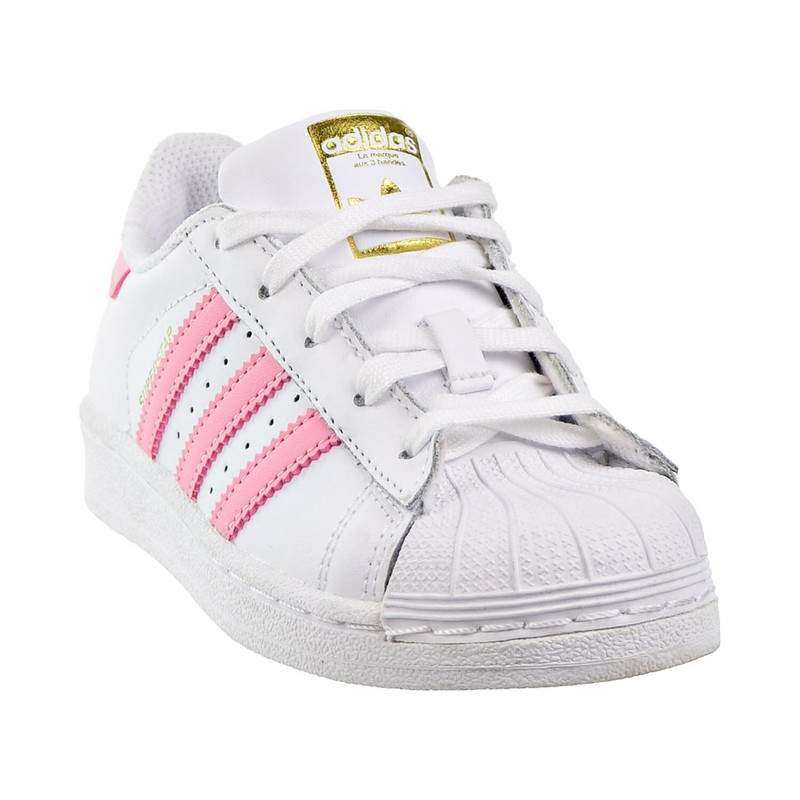 Adidas Superstar C Little Kids Shoes White-Light Pink-Golden Metallic BY3718