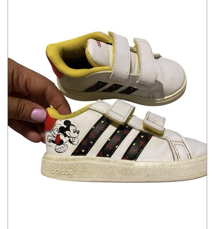Adidas Toddler Disney Mickey Mouse Sneakers White Size 6k