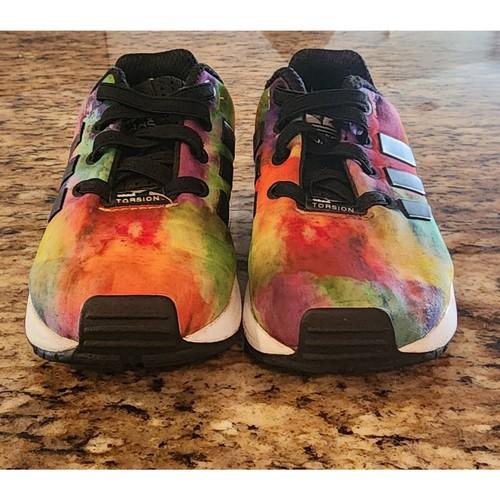 Adidas Torsion ZX Flux Sneakers Kids Size 8 Watercolor Tie Dye