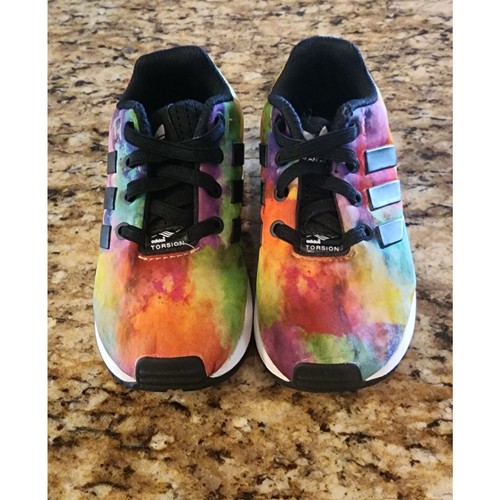 Adidas Torsion ZX Flux Sneakers Kids Size 8 Watercolor Tie Dye