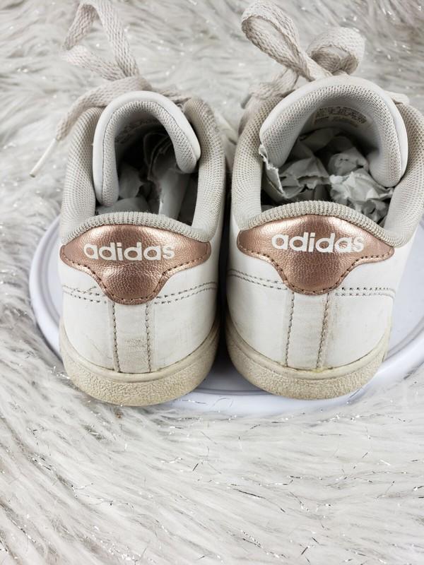 Adidas Unisex Kids White AQ0783 Baseline K Lace Up Sneaker Tennis Shoes Size 3.5