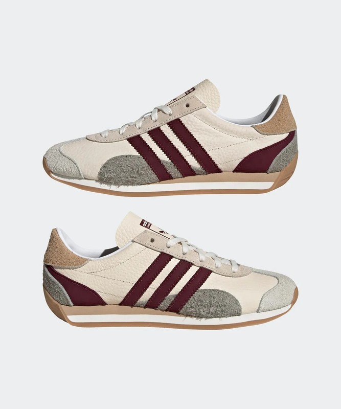 Adidas Women Country OG Sneakers Original Shoes Wonder White/Maroon JI2871