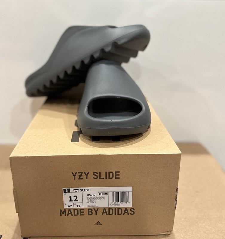 Adidas Yeezy Slide Slate Grey Size 12 (100% AUTHENTICBRAND NEWFAST SHIPPING)