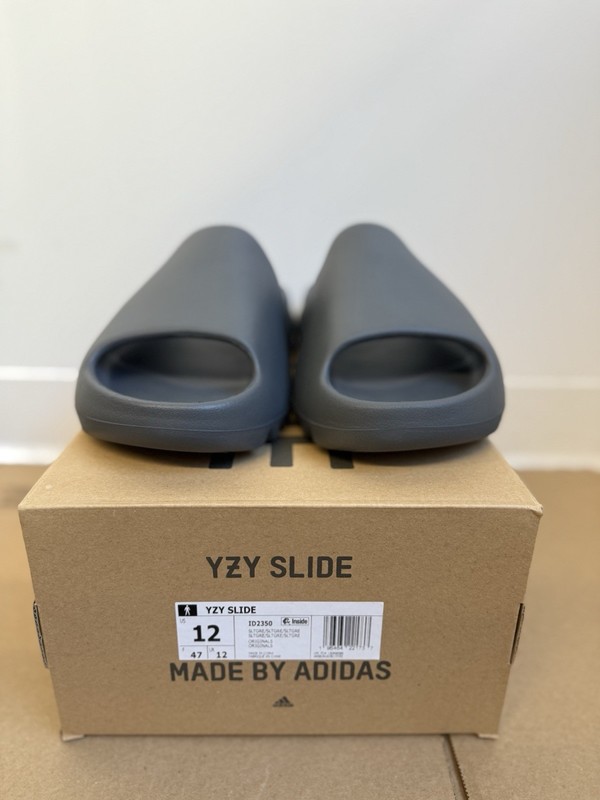 Adidas Yeezy Slide Slate Grey Size 12 – 100% Authentic w/ Receipt ID2350 New
