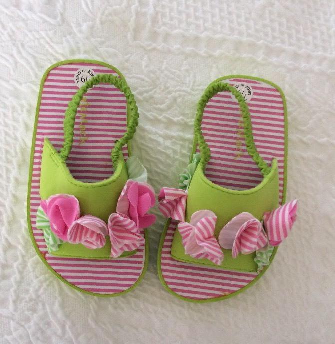 Adorable Toddler Sandals Pink And Lime Green Size 7-9 NWOB