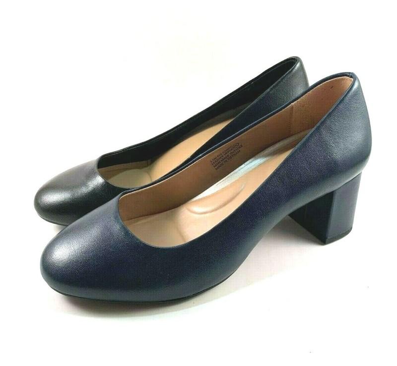 Aerosoles Eye Candy Leather Mid Block Heel Pumps Choose Sz/Color